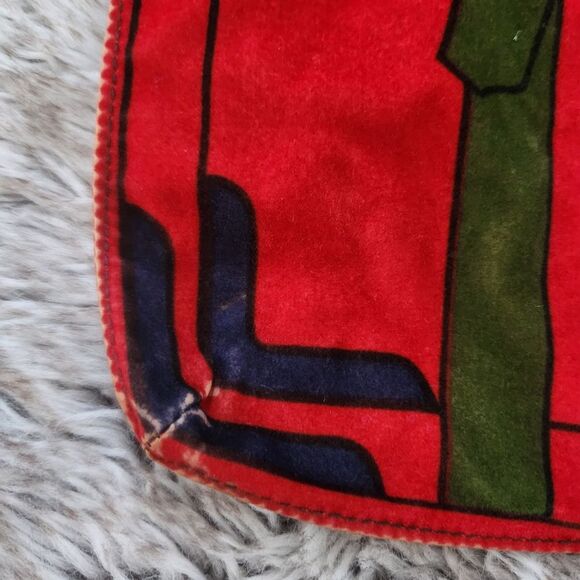 Roberta di Camerino‎ Vintage Velvet Trompe L'oeil Tote Bag Red, Green, and Blue - Picture 5 of 11